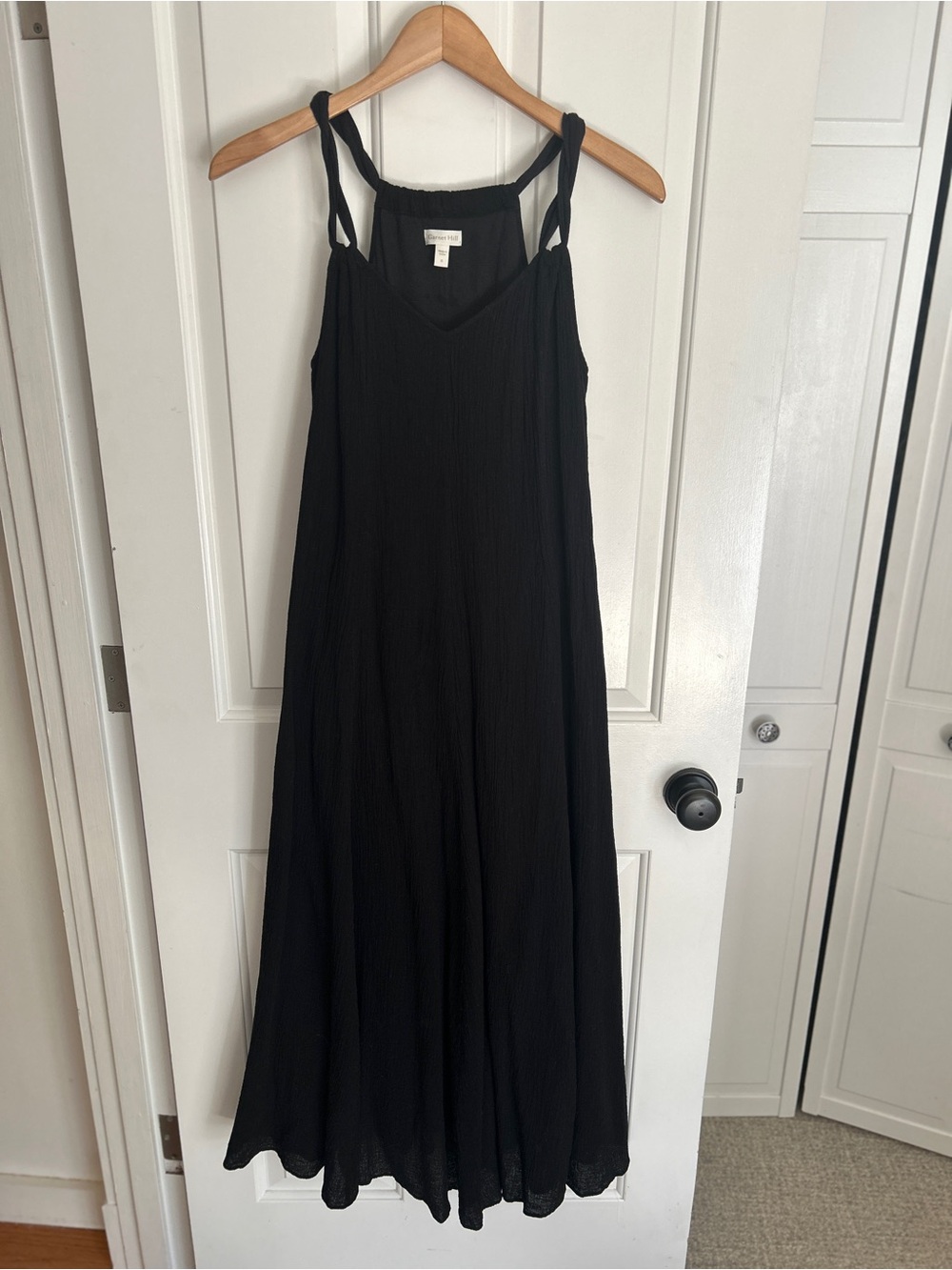 Women’s Garnet Hill Cotton Gauze Long Cover-Up Black Dress - Size Small